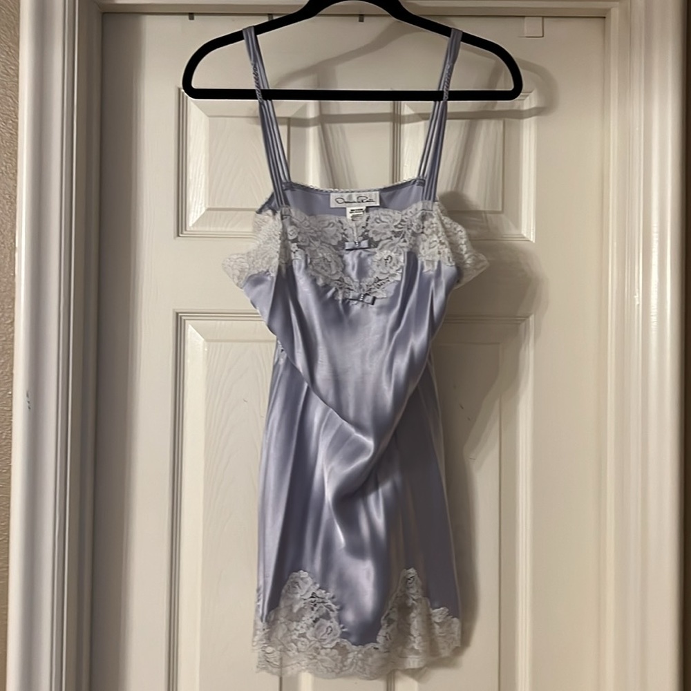 💜💜 “VINTAGE OSCAR de la RENTRA” BRIDAL SET🤍ROBE-S,NIGHTIE-M GORG🩷